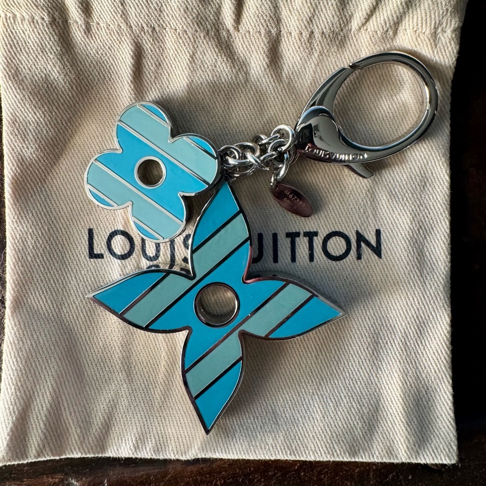 Louis Vuitton Turquoise and Silver Bag Charm or Key Holder